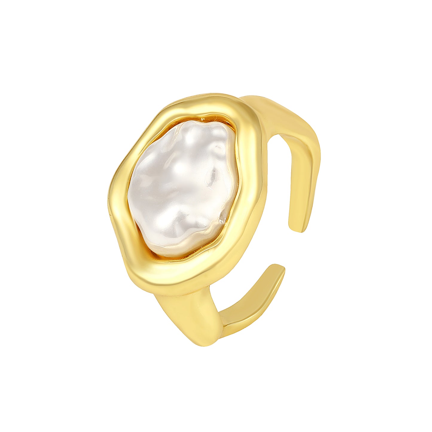 Pool Split Band 18kt Gold Plated Adjustable Finger Ring