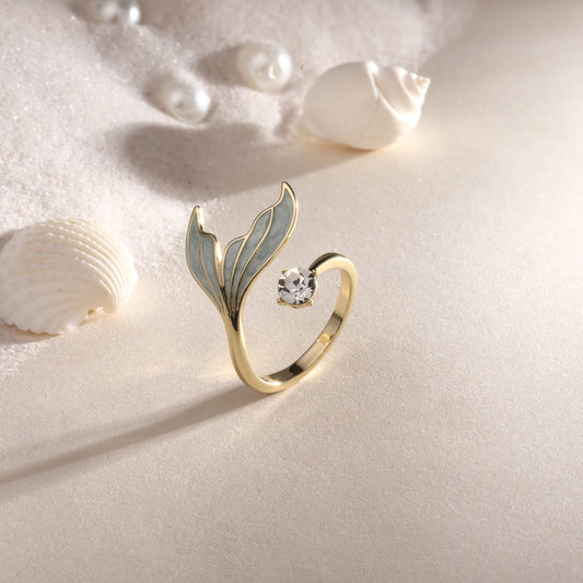 Mermaid Tail 18kt Gold Plated Adjustable Finger Ring