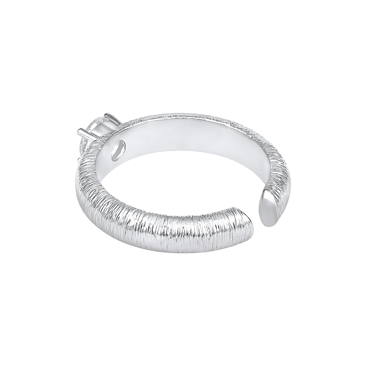 Snowflake Cuff Silver Plated Adjustable Zircon Finger Ring