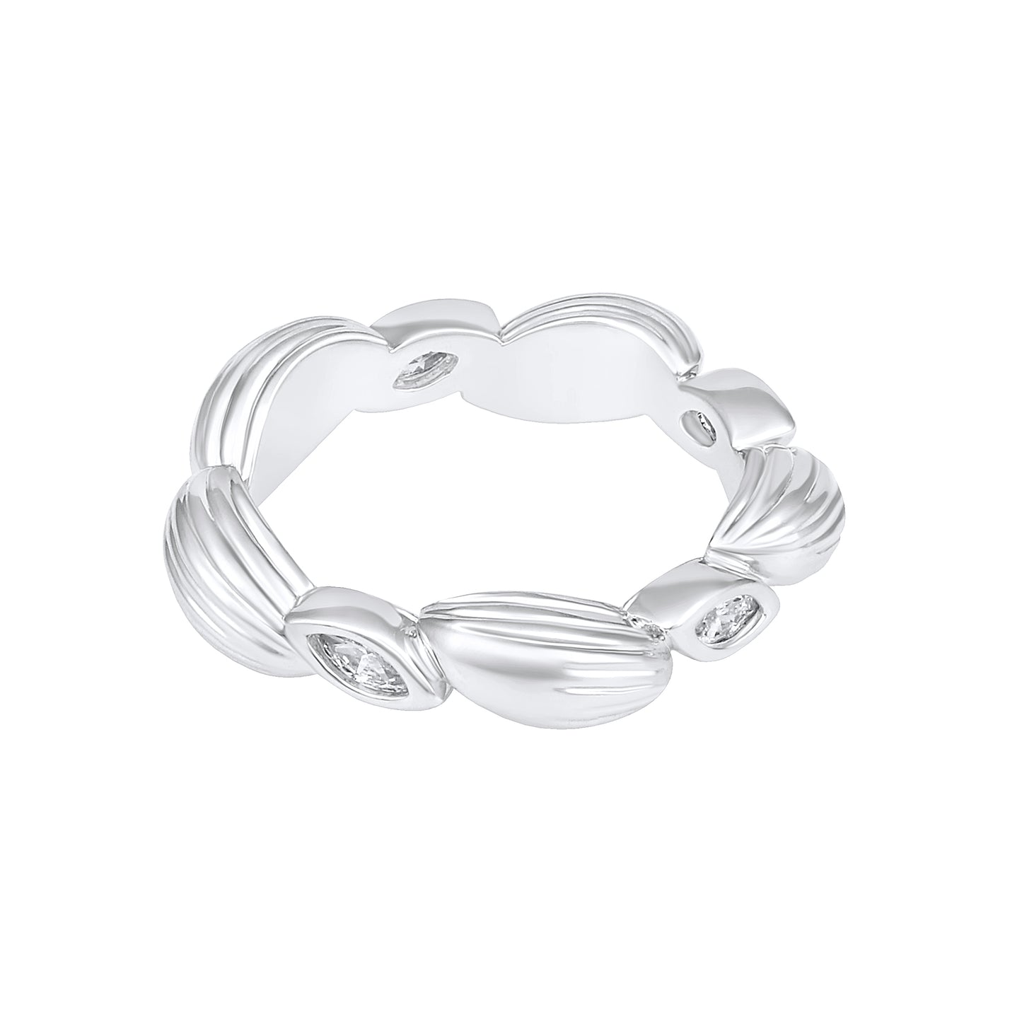 Oval Shape Silver Plated Adjustable Finger Ring