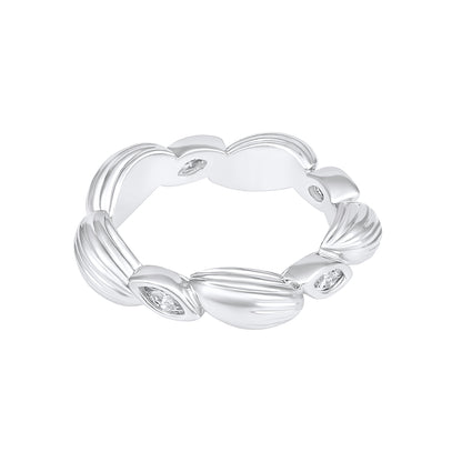 Oval Shape Silver Plated Adjustable Finger Ring