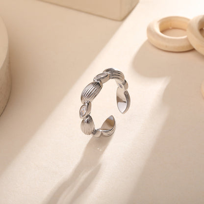 Oval Shape Silver Plated Adjustable Finger Ring