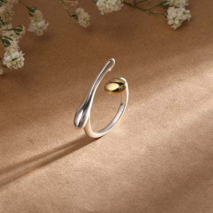 Stunning Two-Tone Silver Plated Adjustable Finger Ring