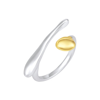 Stunning Two-Tone Silver Plated Adjustable Finger Ring