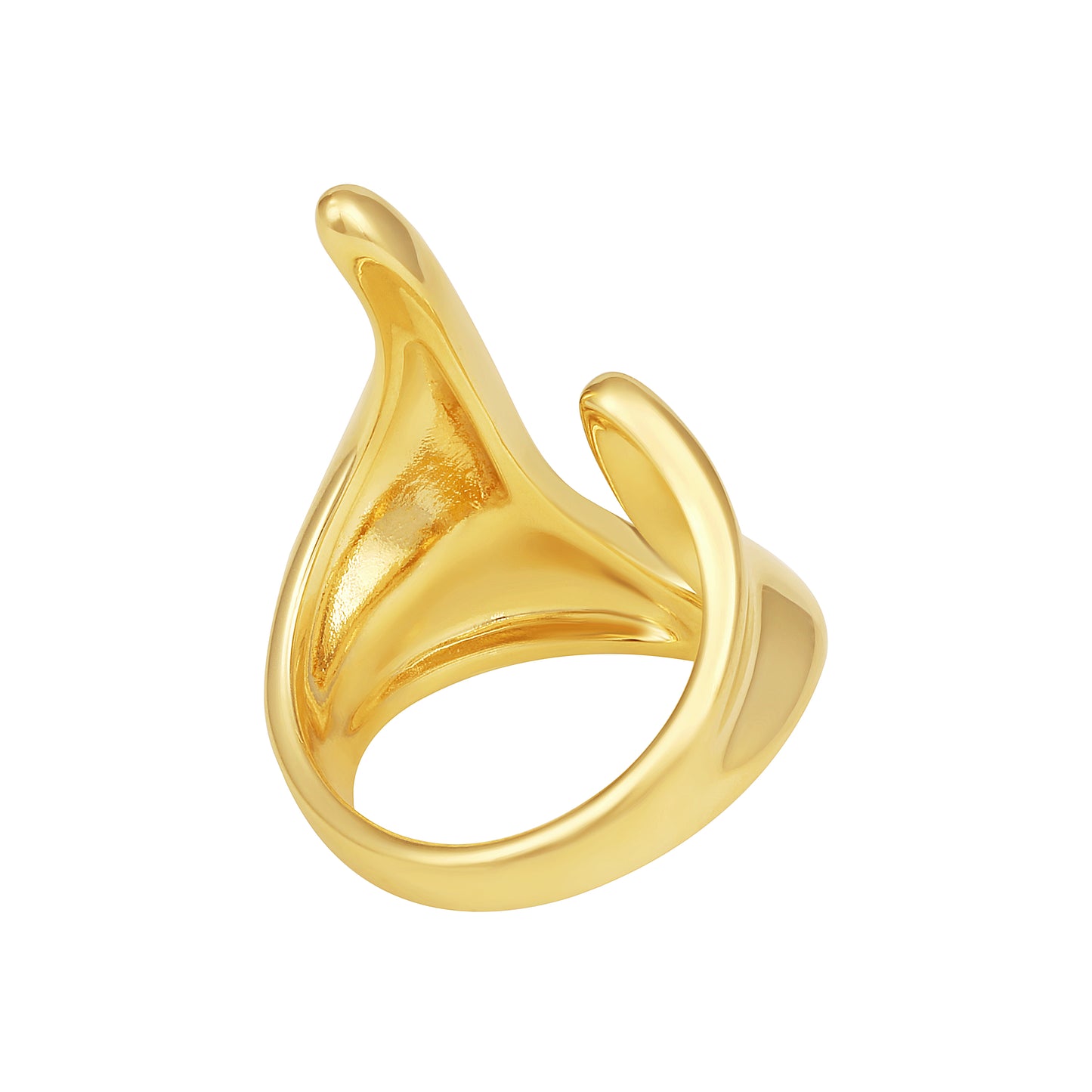 Voguish 18kt Gold Plated Abstract Adjustable Finger Ring