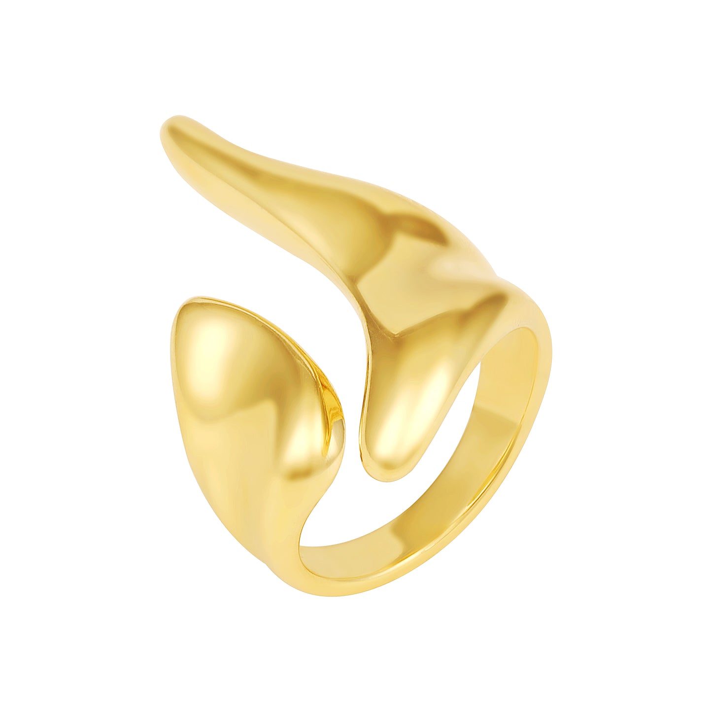 Voguish 18kt Gold Plated Abstract Adjustable Finger Ring
