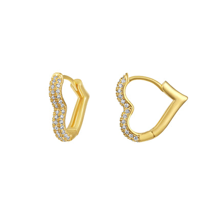 Heart Shape 18KT Gold Plated Zircon Drop Earring